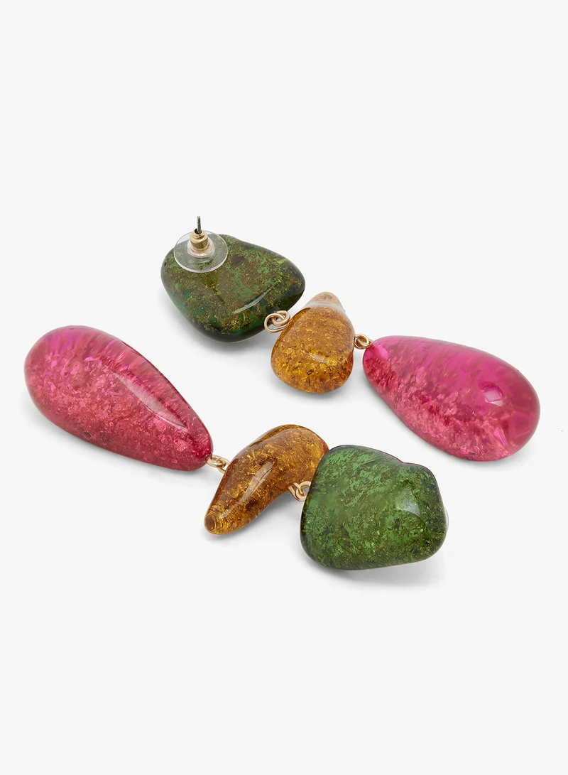 Ella Limited Edition Resin Detail Drop Down Earrings