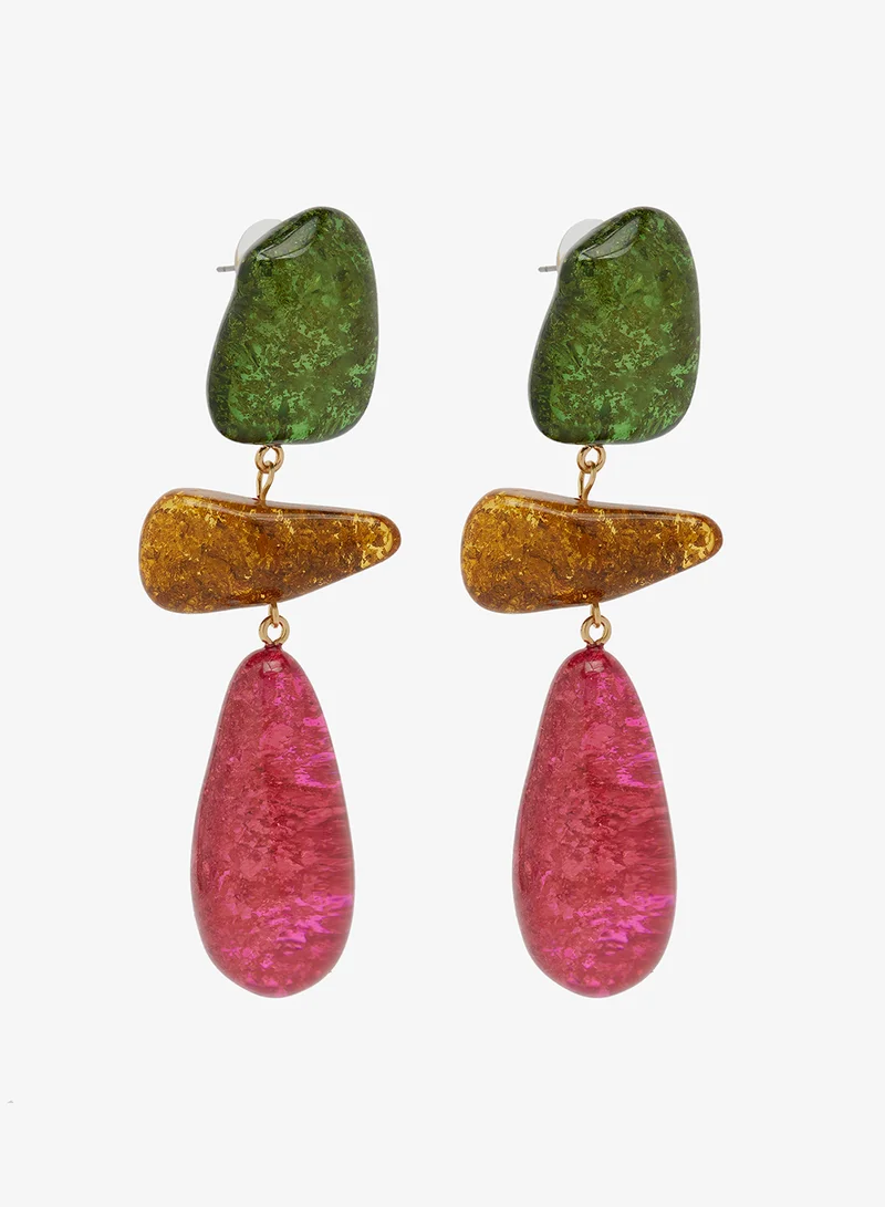 Ella Limited Edition Resin Detail Drop Down Earrings