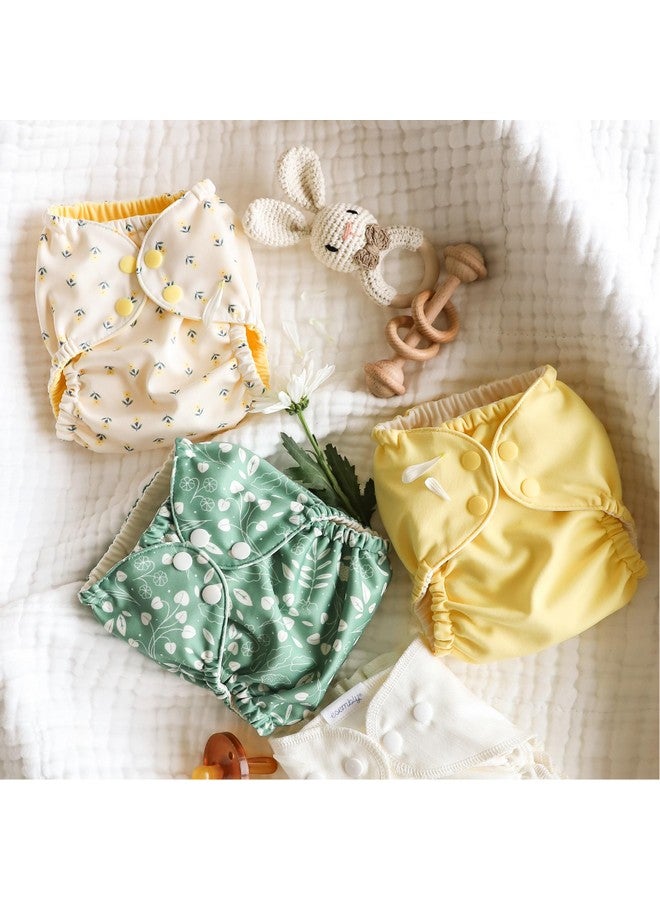 Esembly Cloth Diaper Outer - Waterproof Cloth Cover and Reusable Swim Diaper, Breathable Layer Over Absorbent Inner for Blowout-Proof Diapering - Size 1 (7-17 lbs), Botany - Image 2