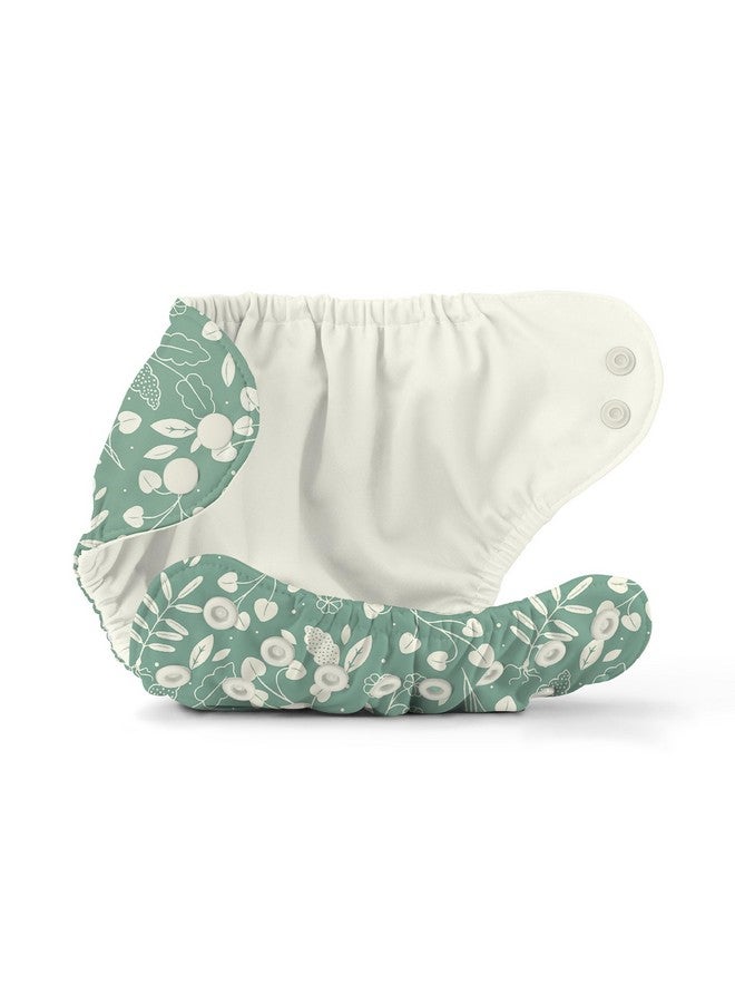 Esembly Cloth Diaper Outer - Waterproof Cloth Cover and Reusable Swim Diaper, Breathable Layer Over Absorbent Inner for Blowout-Proof Diapering - Size 1 (7-17 lbs), Botany - Image 3