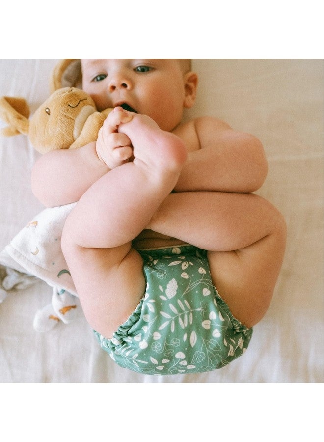 Esembly Cloth Diaper Outer - Waterproof Cloth Cover and Reusable Swim Diaper, Breathable Layer Over Absorbent Inner for Blowout-Proof Diapering - Size 1 (7-17 lbs), Botany - Image 1