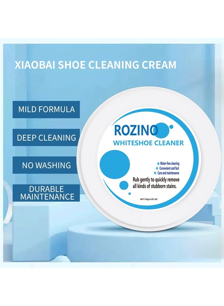 Rozino White shoes cleaning agent free cleaning decontamination cleaner shoe wiping multi-functional shoe brush white shoes cleaning paste - Image 2
