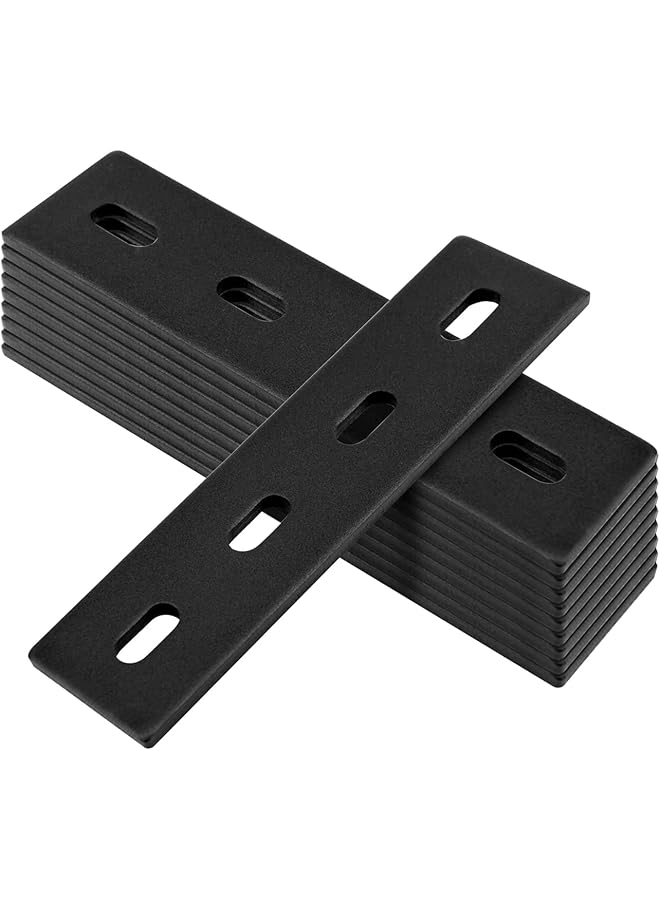 promass Straight Metal Braces, 10-Pack Black Flat Mending Plate, 6 Inches Heavy Duty Fixing Corner Brace for Farmhouse Outdoor Woodworking, Length 6 Inches, Width 1½ Inches, Thickness 4mm, Black - Image 1