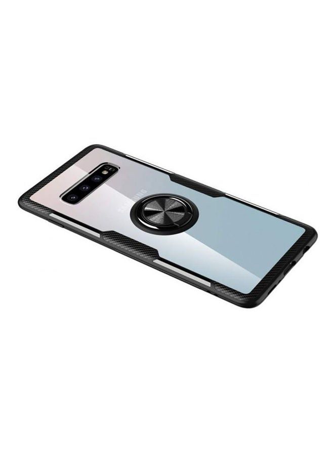 vesus حافظة سامسونج جالاكسي S10 بلس رقيقة شفافة مضادة للصدمات واضحة-سوداء