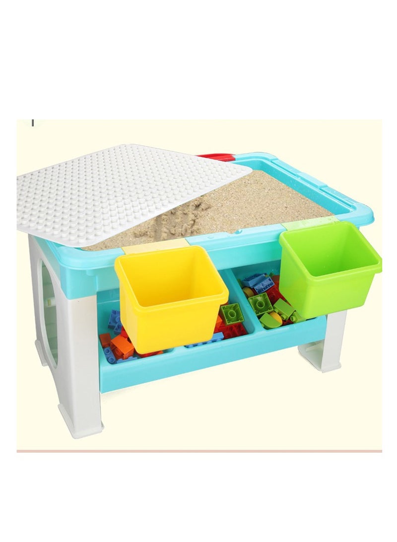 Kikibebe 69 pcs Building Block Table for Kids - Multi-Functional Toy with Storage, Educational Play, Study & Creative Activities - Image 2