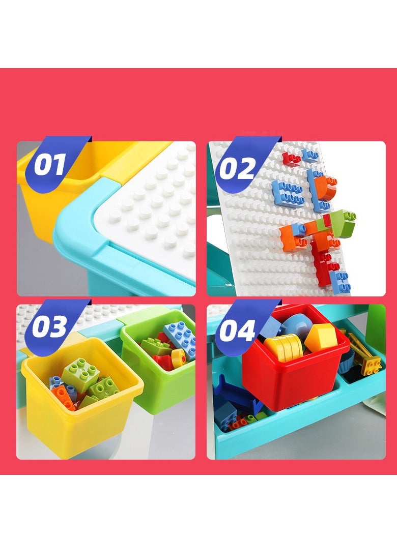 Kikibebe 69 pcs Building Block Table for Kids - Multi-Functional Toy with Storage, Educational Play, Study & Creative Activities - Image 5