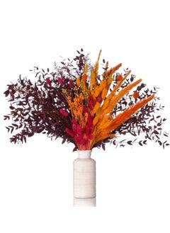 Y&D Dried Pampas Grass 100 Pcs Boho Natural Flowers Arrangements eucalyptus wheat Billy ball Bunny Tails for Home Decor Flower Living Room Balcony Wedding Party 
