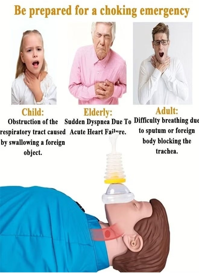 FASHION - Choking Emergency Device Respiratory Training Trainer Rescue Mask CPR Device Rescue Device Training Products Family Removal Device for Suffocation Removing Blocked Objects Aid Device - Image 1