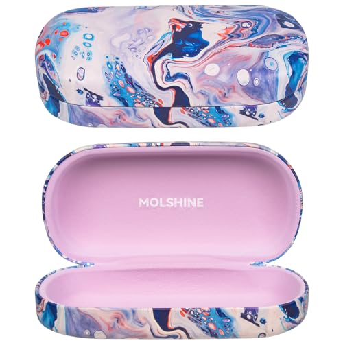 molshine Hard Shell Sunglasses Case,Classic Large Glasses Case for Women Men,Sunglass Eyeglasses (Ocean) - Image 1