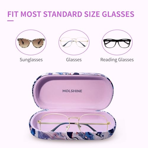 molshine Hard Shell Sunglasses Case,Classic Large Glasses Case for Women Men,Sunglass Eyeglasses (Ocean) - Image 3