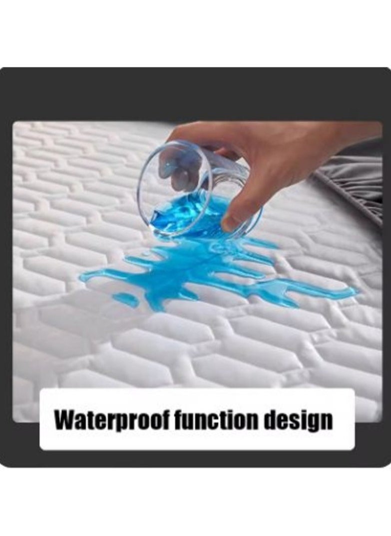 ماركة غير محددة غطاء مرتبة مقاوم للماء مع واقي سرير ناعم ومريح تصميم قابل للتنفس قابل للغسيل يناسب حجم 120x200x30 سم  - Image 2