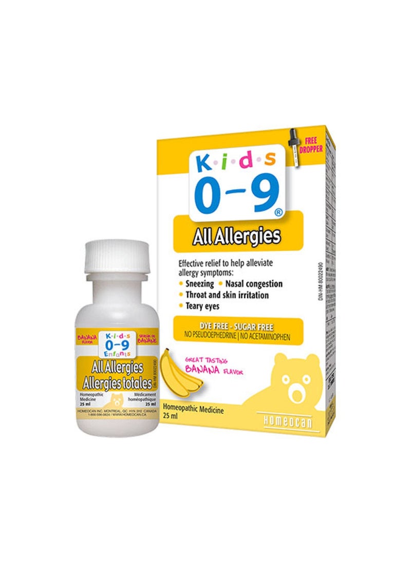 Kids 0-9 All Allergies Oral Solution 25ml – Banana Flavor