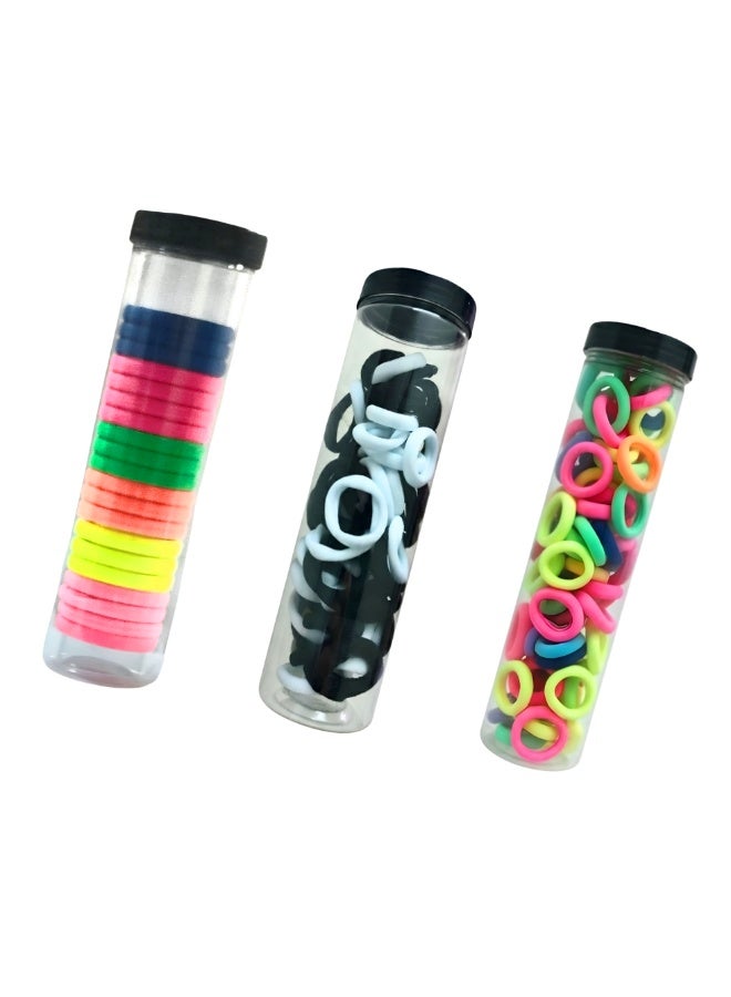 Set of about 180 Pcs Elastic Hair Bands Set: Bulk Small, Medium & Large Ponytail Holders. - Image 1