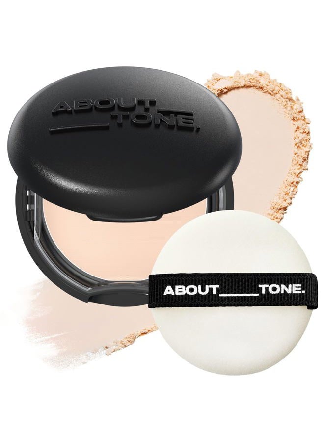 About Tone Blur Powder Pact 0.32oz - Pressed Powder Compact with Mirror and Puff Makeup Setting Finishing Blurring Natural Translucent Lightweight Face Sebum Oil Control Vegan Formula (02 LIGHT) - Image 1