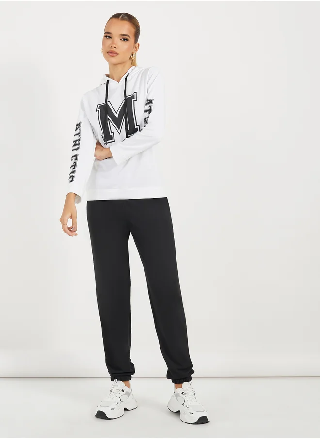 Styli Styli Slogan Printed Hoodie and Cuffed Jogger Co-Ords