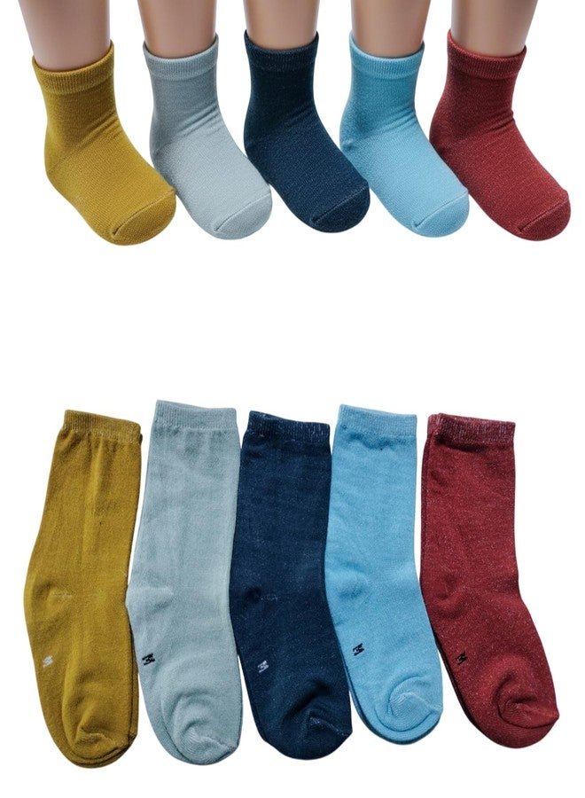 MOMISY 5 Pairs Bamboo Ankle Socks for children kids Toddlers Infant Baby Girl Boys (IN, Age, 1 Year, 2 Years, Plain) - Image 1