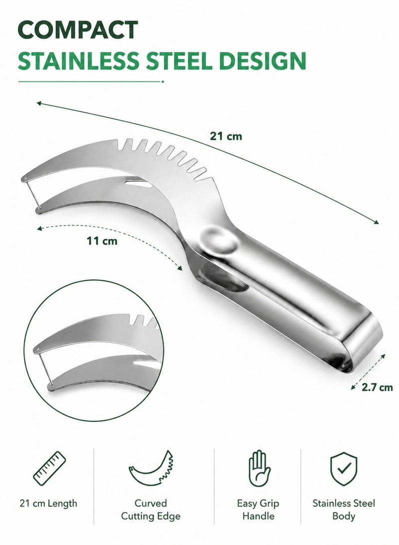 Leoxol Watermelon Slicer Cutter 21 cm | Stainless Steel Melon Knife | Fruit Cutter Slicer Server | Smart Kitchen Gadget For Watermelon Cantaloupe Melon - Image 3