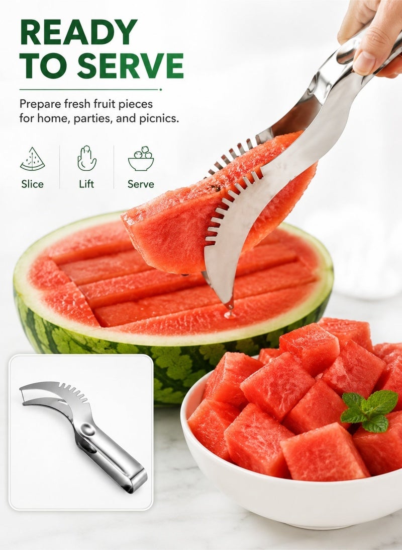 Leoxol Watermelon Slicer Cutter 21 cm | Stainless Steel Melon Knife | Fruit Cutter Slicer Server | Smart Kitchen Gadget For Watermelon Cantaloupe Melon - Image 4