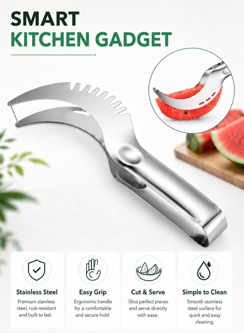 Leoxol Watermelon Slicer Cutter 21 cm | Stainless Steel Melon Knife | Fruit Cutter Slicer Server | Smart Kitchen Gadget For Watermelon Cantaloupe Melon - Image 5