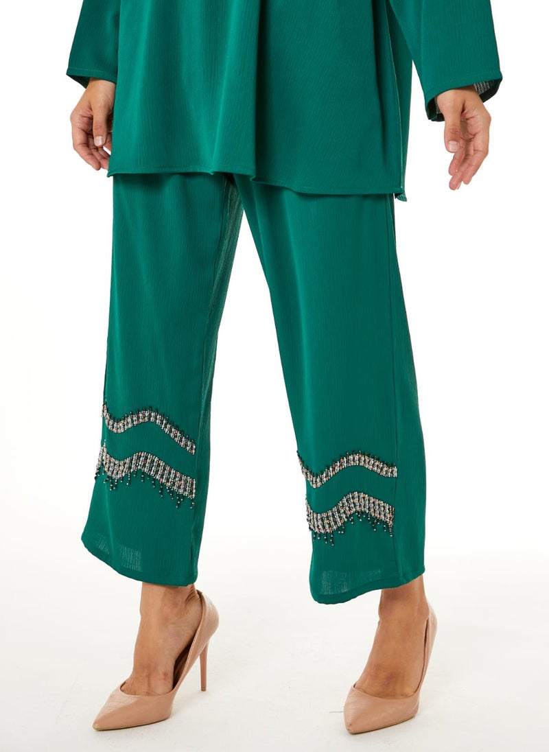 Moistreet طقم قميص وسروال أخضر - Image 3