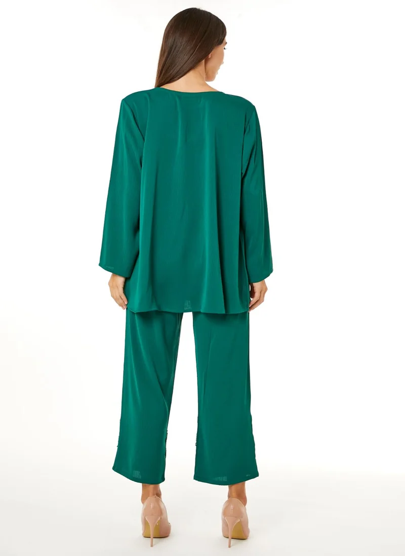 مويستريت Green Zoom Top and Pants Set