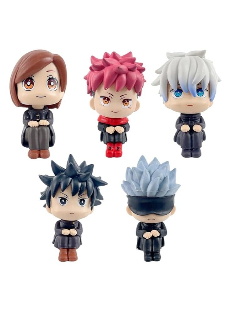 عام شخصية الأنمي Geto Suguru و Itadori Yuuji الجالسة بشكل مكشوف للأعلى، نموذج دمية 2.75 بوصة، نسخة مطورة من النوع اللطيف من سلسلة Jujutsu Kaisen، مجموعة ساتورو جوجو القابلة للتركيب، تمثال حركي للتجميع، زخرفة للسيارة أو المنزل. - Image 1