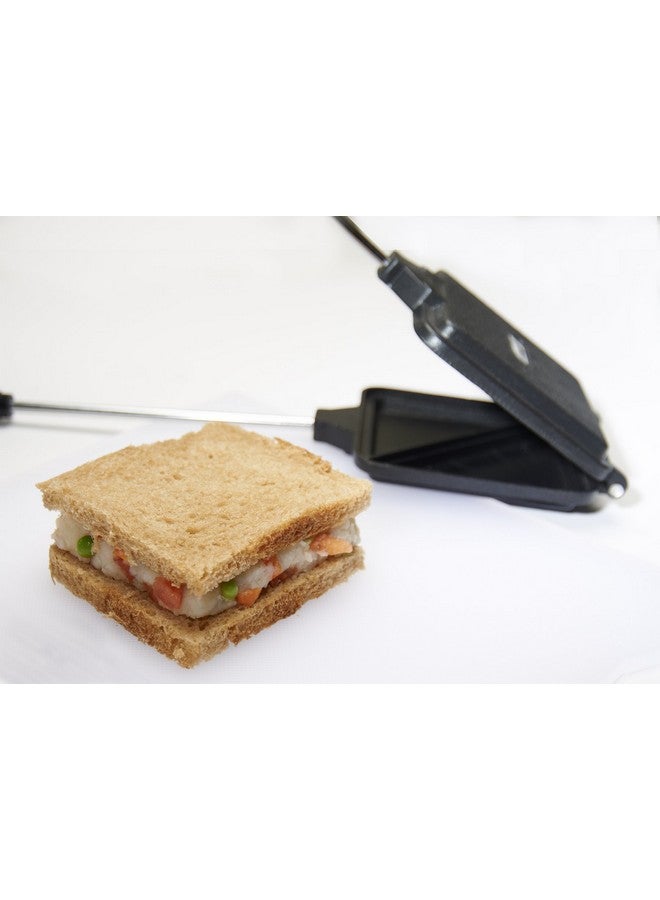 Anjali Deluxe Non-Stick 4 Cut Aluminium Sandwich Toaster, Black - Image 1