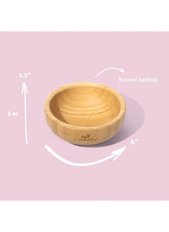 Avanchy The Bamboo La Petite Family Collections Gift Set Is A Perfect Choice, Featuring Mini Bamboo And Silicone Bowls, A Silicone Cup, And Bamboo Baby And Infant Spoons.  - Image 2