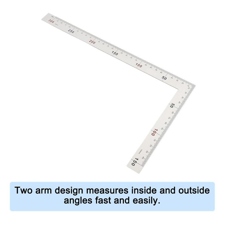 Stainless Steel Right Angle Ruler 300mm X 150mm Measurement Tool - Image 5