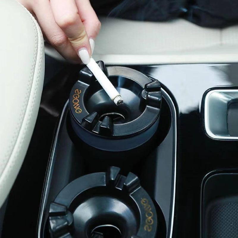 Aakarit Portable Car Ashtray with Water Tank Smell Proof, Detachable Most Cup Holder, Smokeless Windproof for Outdoor Travel or Home Office - Image 2