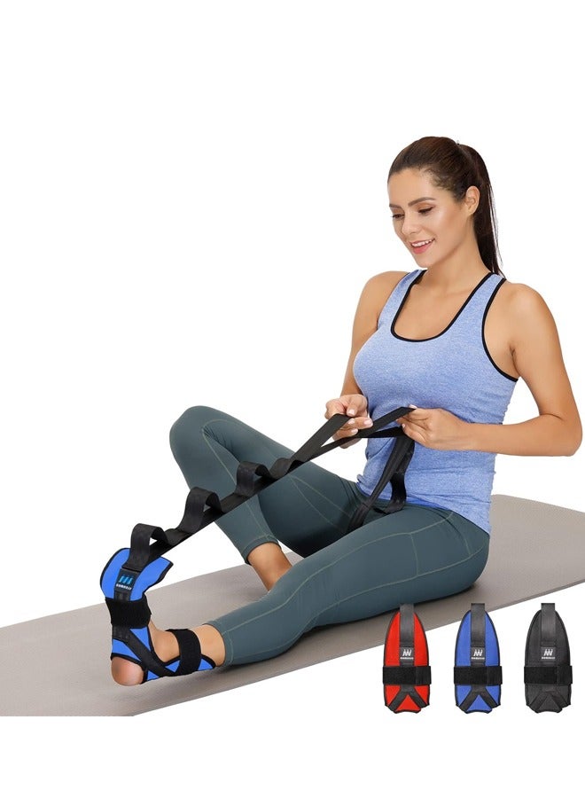 Bukela Foot and Calf Stretcher Stretching Strap For Plantar Fasciitis , Heel Spurs, Foot Drop, Achilles Tendonitis & Hamstring. Yoga Foot & Leg Stretch Strap. (Blue) - Image 1
