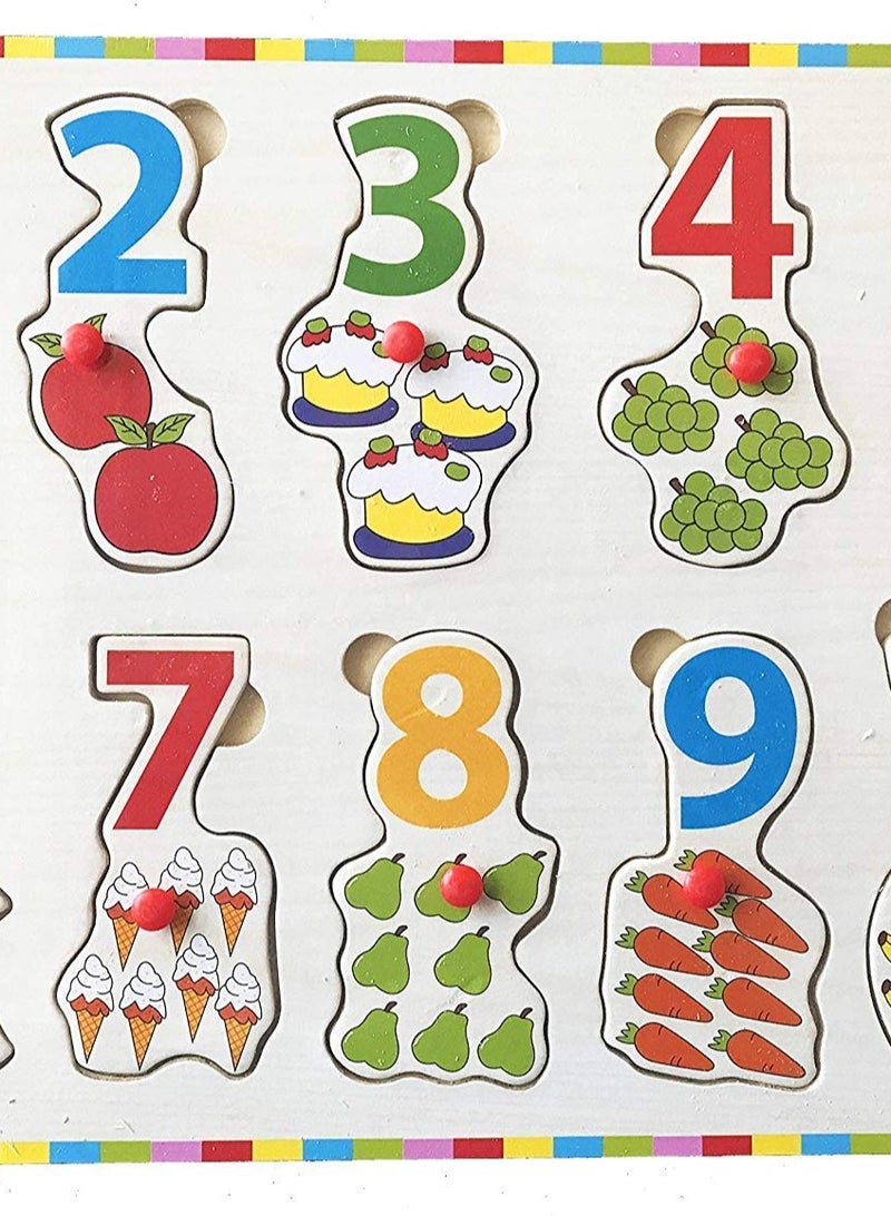 FunBlast Wooden Colorful Learning Board for Kids with Knobs - Educational Learning Wooden Board Tray - Multicolor - Image 1