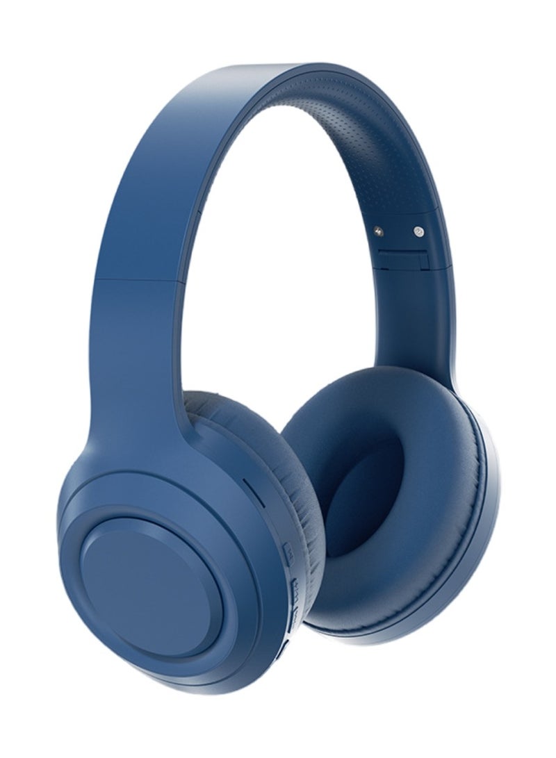 caijin Wireless Bluetooth earphones, height adjustable, HiFi stereo sound, noise cancellation, foldable, lightweight, Bluetooth on-ear design with microphone, suitable for home, office, travel, birthday gifts, etc. (blue) - Image 1