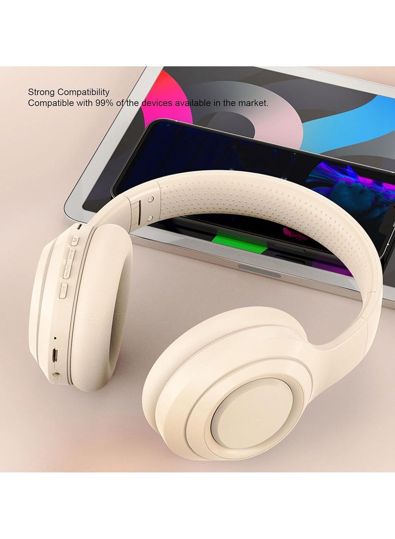 caijin Wireless Bluetooth earphones, height adjustable, HiFi stereo sound, noise cancellation, foldable, lightweight, Bluetooth on-ear design with microphone, suitable for home, office, travel, birthday gifts, etc. (blue) - Image 5