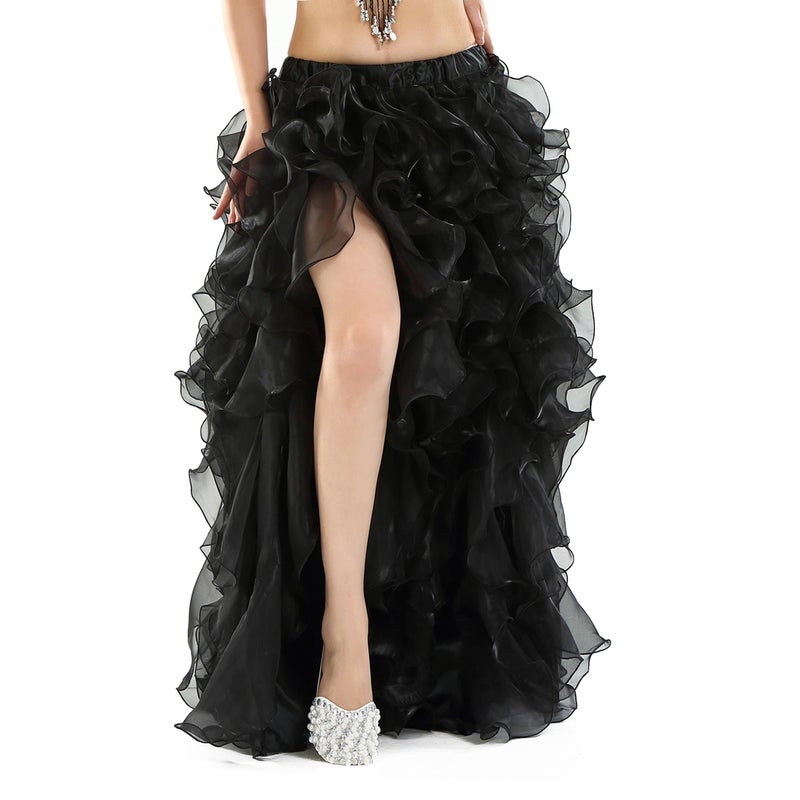Belly Dance Layered Ruffle Skirt High-Quality Costume Rose  - Image 4