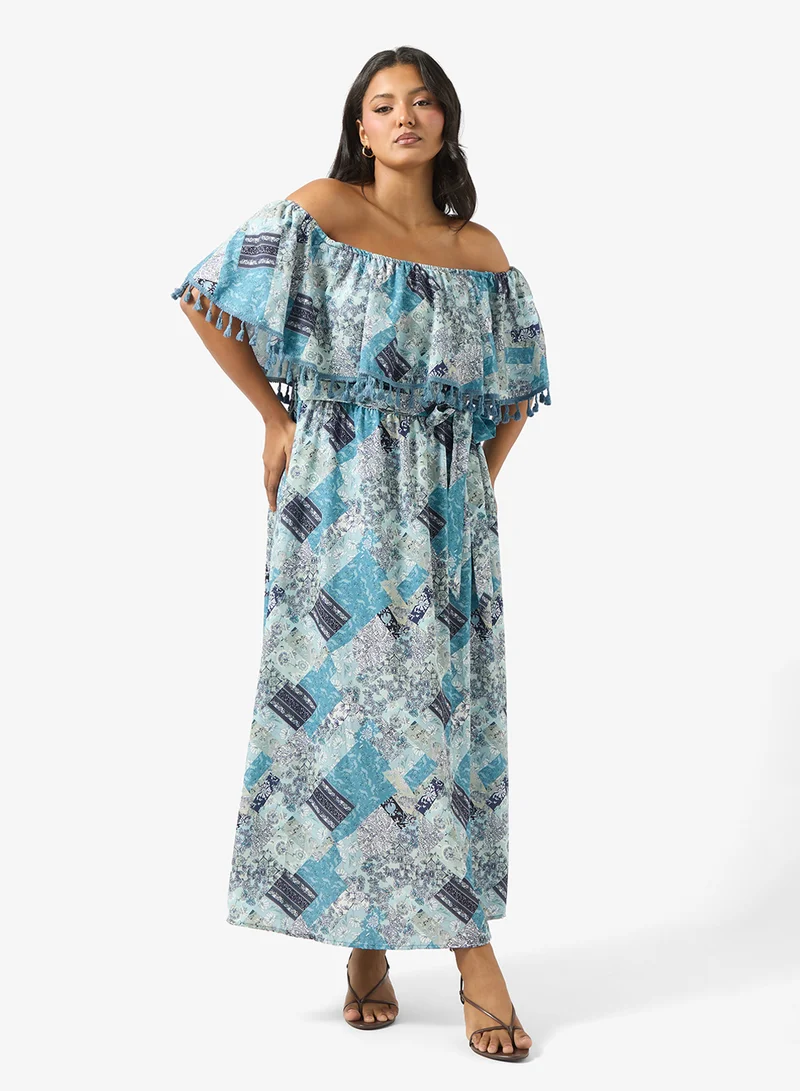 Ella Plus Off Shoulder Printed Dress