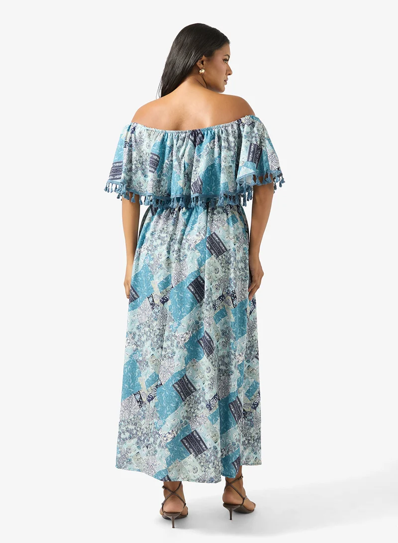 Ella Plus Off Shoulder Printed Dress