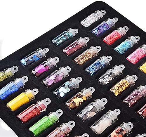 Belicia 48 Bottles Nail Art Sequins Glitter Shine Powder Manicure Decoration Nail Glitter Powder Sequins Manicure Sticker Design DIY Tip 48box - Image 3