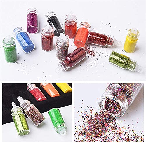Belicia 48 Bottles Nail Art Sequins Glitter Shine Powder Manicure Decoration Nail Glitter Powder Sequins Manicure Sticker Design DIY Tip 48box - Image 2