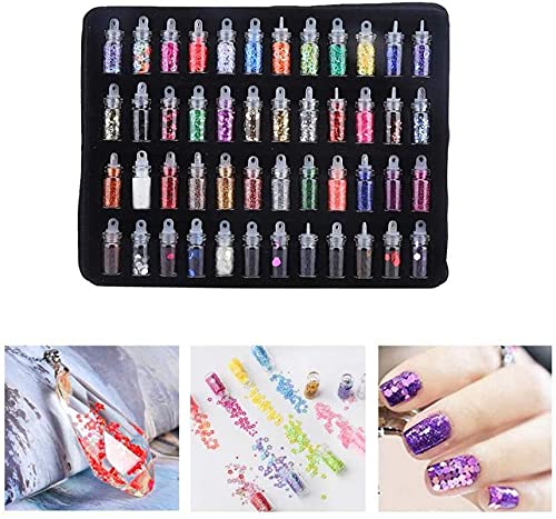 Belicia 48 Bottles Nail Art Sequins Glitter Shine Powder Manicure Decoration Nail Glitter Powder Sequins Manicure Sticker Design DIY Tip 48box - Image 4