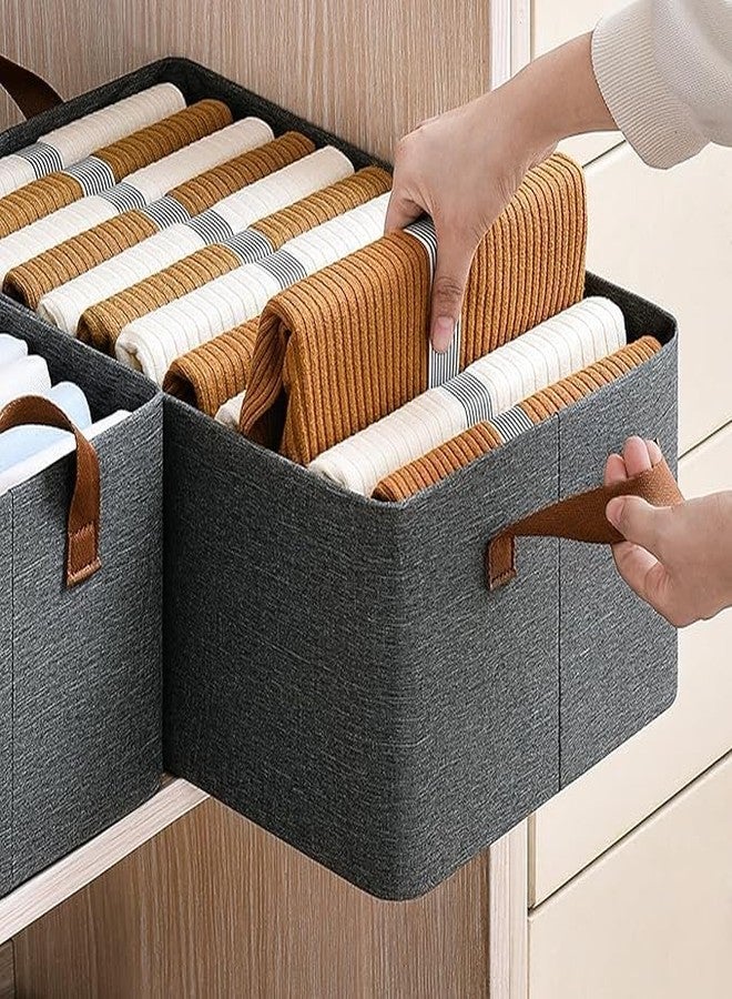 Trendy Micro Market منظم ملابس قابل للطي من تريندي مايكرو ماركت، بإطار معدني، صناديق تخزين مستطيلة قابلة للطي، مناسب للملابس، الألعاب القماشية، الكتب، رفوف بمقابض مستطيلة، سلة، بنطلونات، جينز، وكنزات. - Image 5