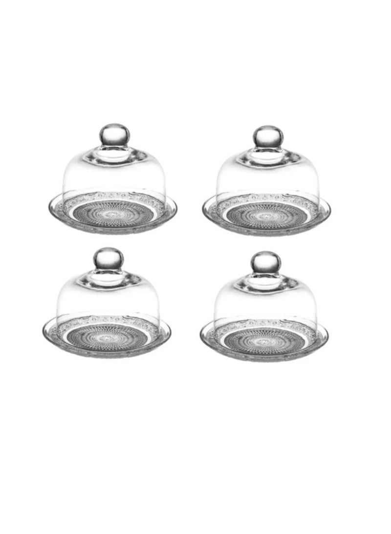 Mini Glass Dessert and Fruit Stand Set with Lid - Image 2