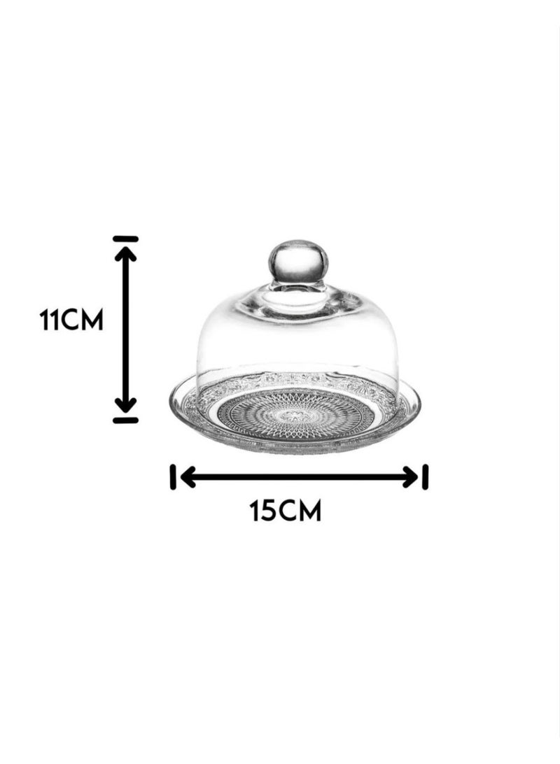 Mini Glass Dessert and Fruit Stand Set with Lid - Image 3