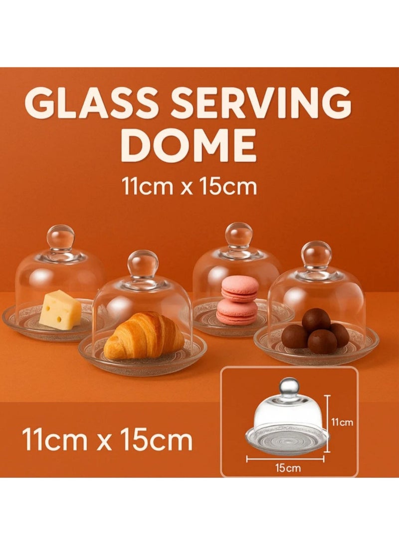 Mini Glass Dessert and Fruit Stand Set with Lid - Image 5