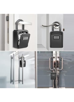 erorex Key Safe Portable Lock Box For Keys Outdoor With Removable Shackle Hangable Combination Key Lock Box For Home Office Garage School Free Of Installation  - Image 3
