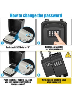 erorex Key Safe Portable Lock Box For Keys Outdoor With Removable Shackle Hangable Combination Key Lock Box For Home Office Garage School Free Of Installation  - Image 5
