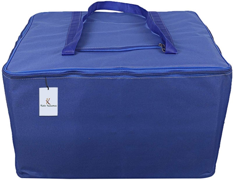 Kuber Industries CTKTC6601 Rexine Jumbo Underbed Moisture Proof Storage Bag with Zipper Closure and Handle Royal Blue 48 cm x 60 cm x 36 cm - Image 3