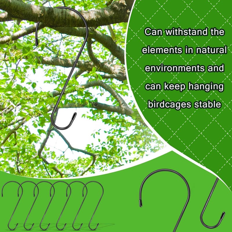 Dapute 6 Pack 16 Inch Extra Large S Hooks for Hanging Plants, Rust-Proof Heavy Duty Tree Branch Hook Plant Hooks Outdoor for Hanging Bird Feeder,Patio,Indoor Uses - Image 2