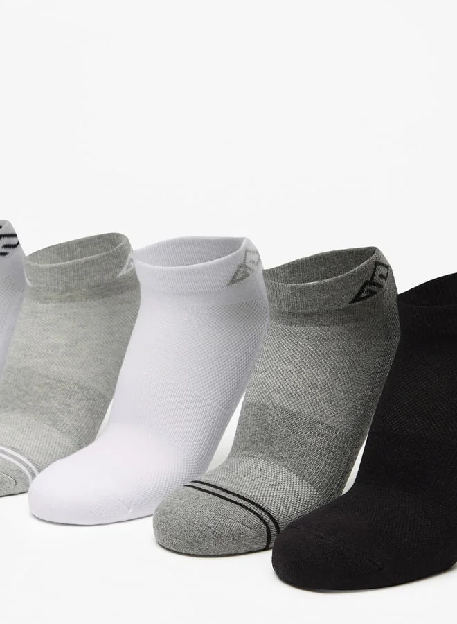 OAKLAN Men's Logo Print Ankle Length Sports Socks - Set of 5