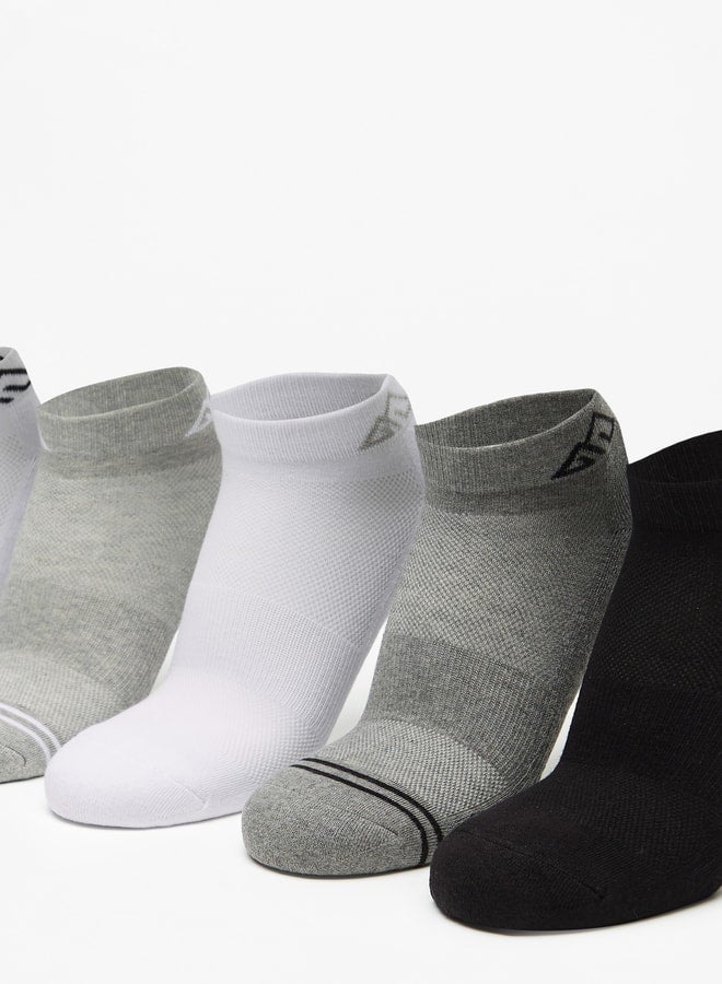 OAKLAN Men's Logo Print Ankle Length Sports Socks - Set of 5 - Image 2